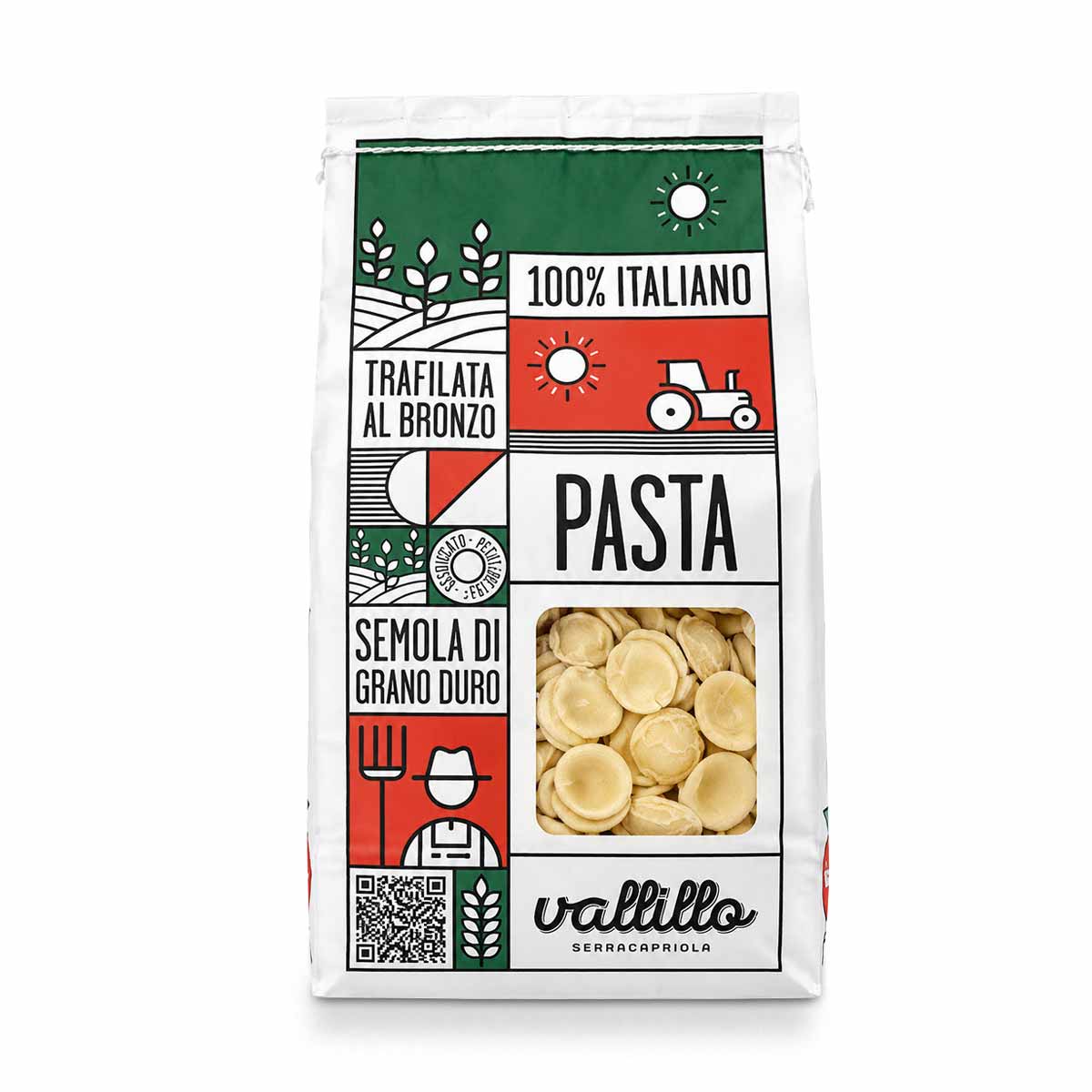 Vallillo Orecchiette 500g Packung – Original apulische Öhrchennudeln aus 100% italienischem Hartweizengrieß im RITONI Online-Shop kaufen.